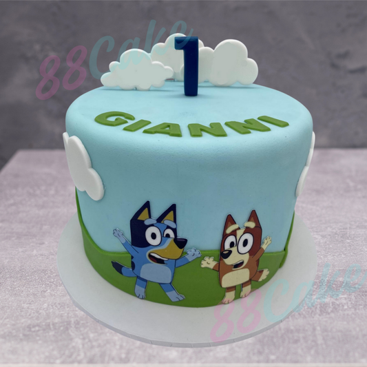Bluey theme Children's birthday cake