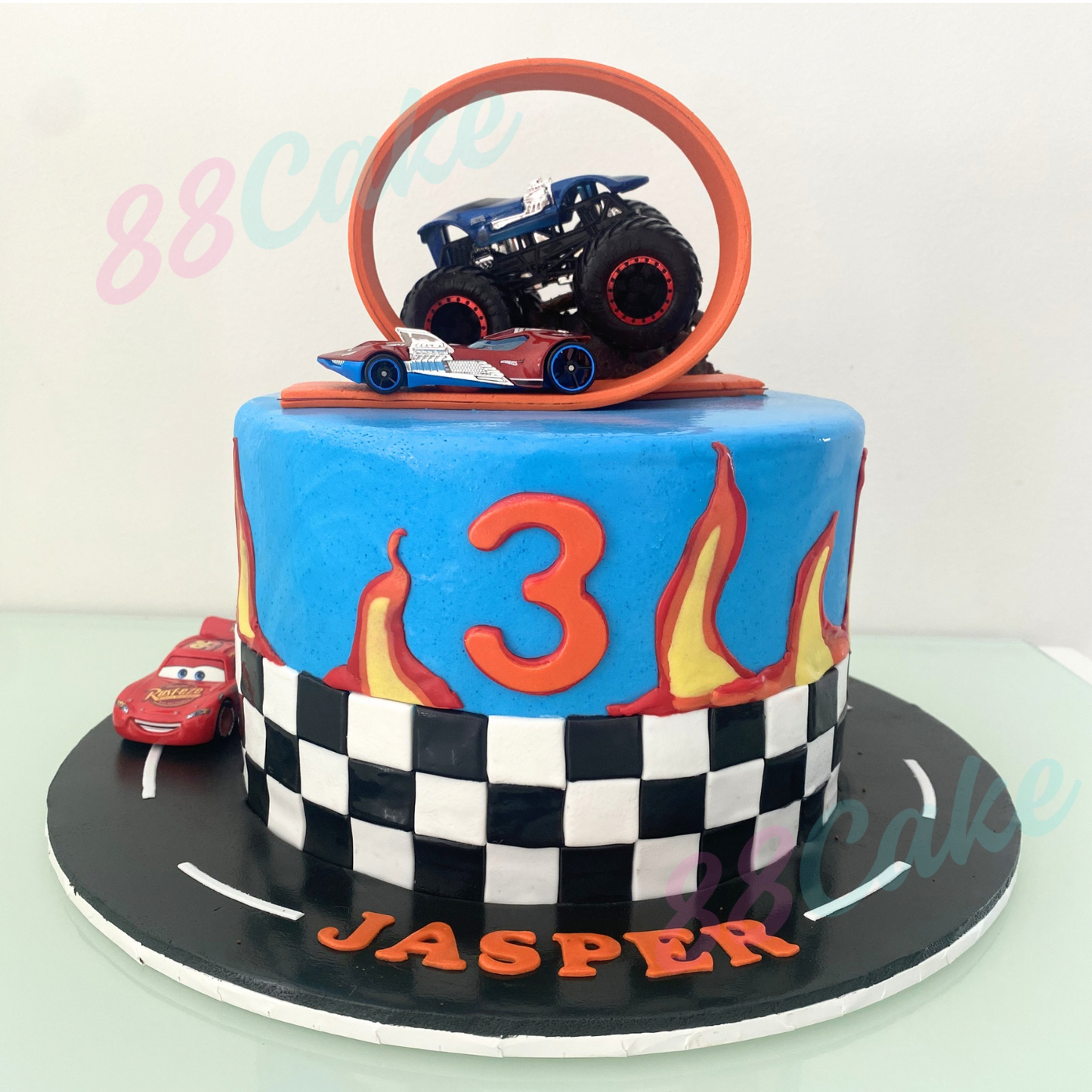 Hot Wheels and Monster Truck Cake