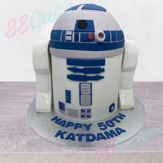 R2D2 shaped cake