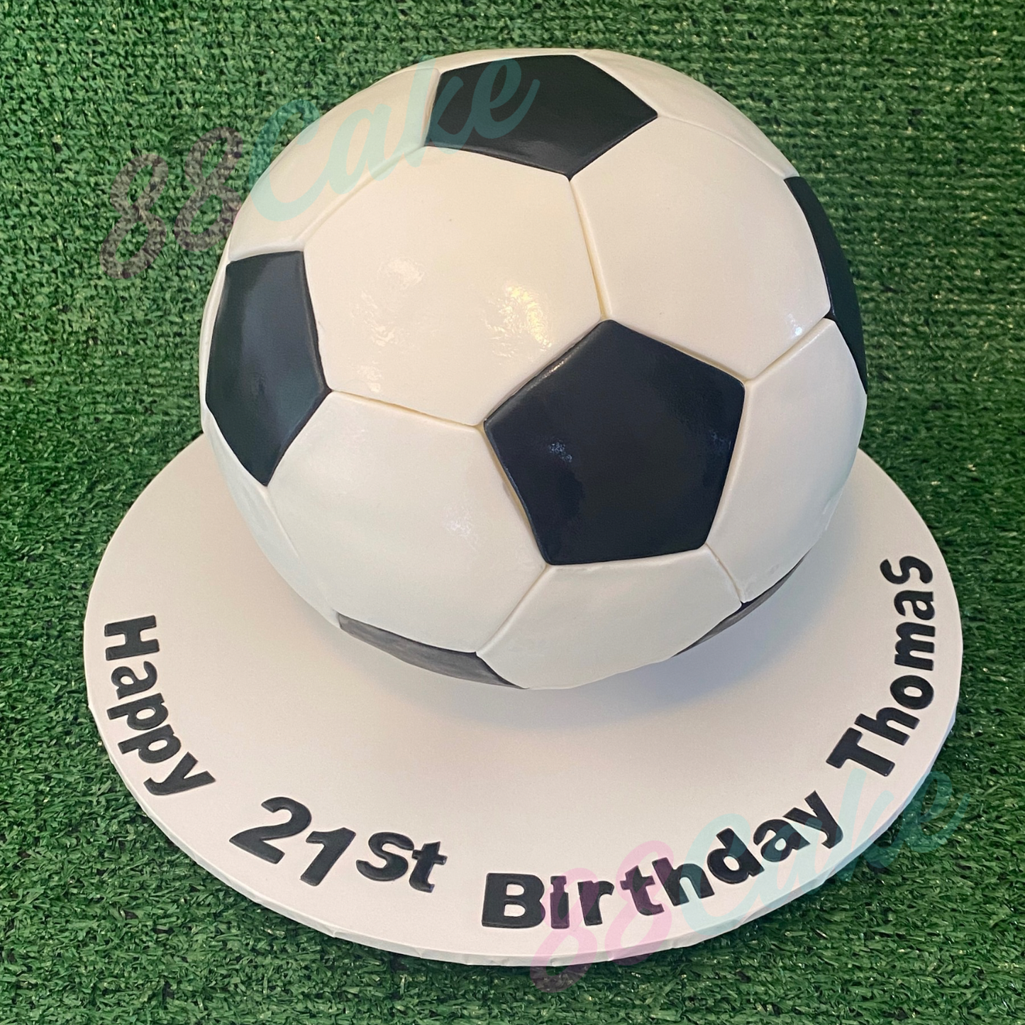 Cake shaped like a football
