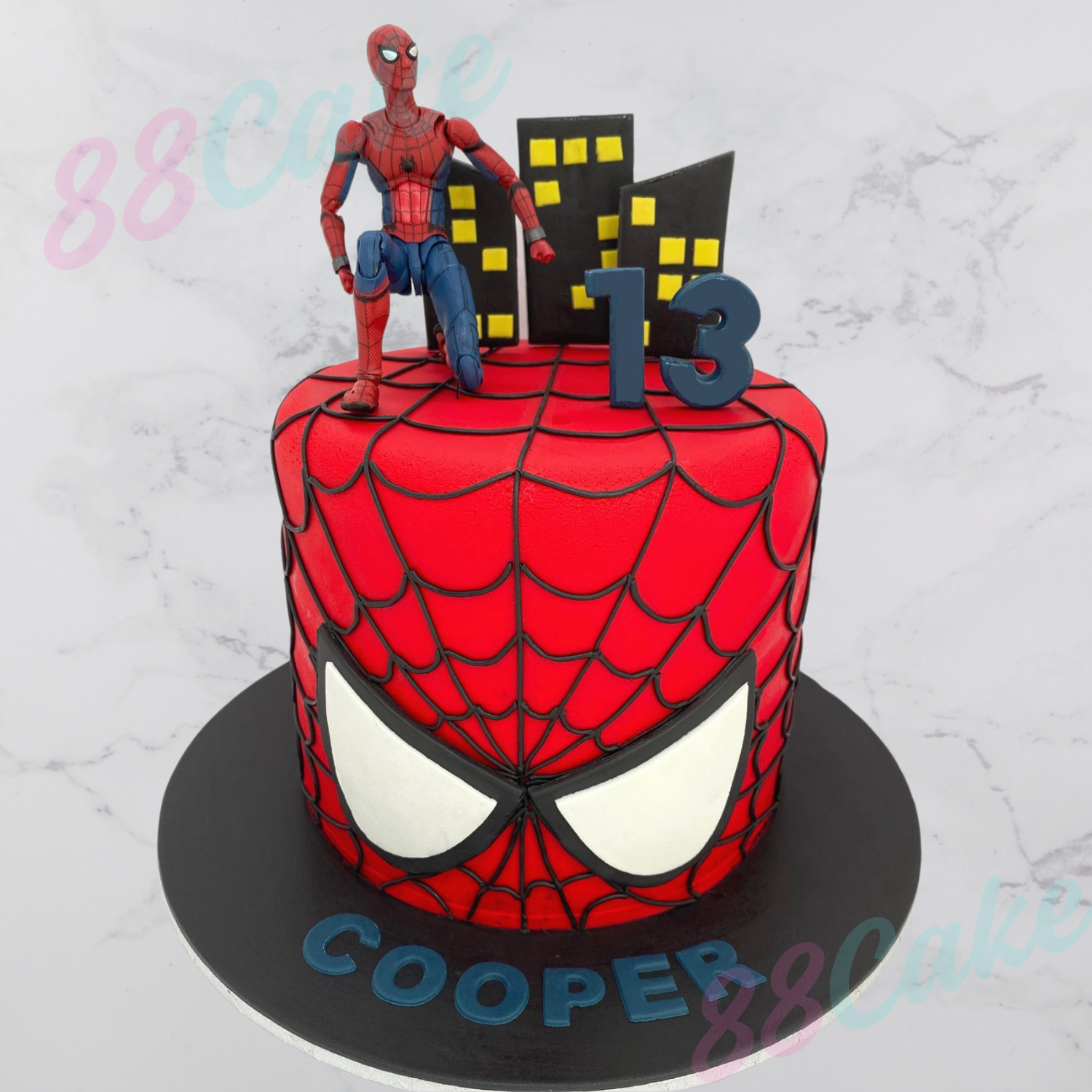 Spider-Man themed birthday cake 
